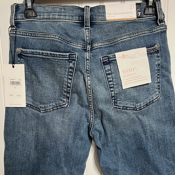 NWT 7 FOR ALL MANKIND B(air) High-waist Ankle Skinny Jeans 27 Glitter - Picture 6 of 13